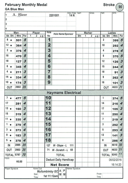 Score Card & Handicap look up charts - Welcome to ...